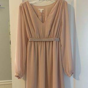 Blush H & M Maternity Dress with Waist Tie